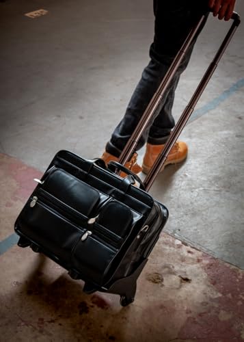 McKLEIN 17" Nylon Patented Detachable -Wheeled Laptop Briefcase- CLINTON