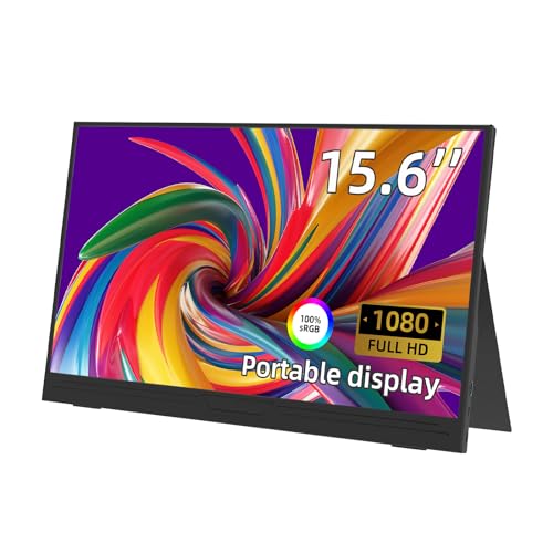 15.6 Inch Portable Monitor, FHD 1080P IPS Screen,Portable Monitor for Laptop,Ultra-Slim Plug & Play USB-C/HDMI External Second Monitor for Laptop, Phone, PS5, Xbox, Switch, PC (15.6") - size: 15.6"