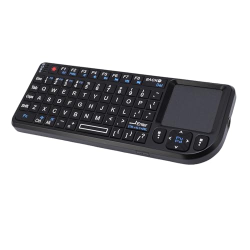Yunseity Wireless Keyboard with Touchpad, 69 Keys USB Rechargeable Portable Keyboard, Backlit, Ultra Thin Compact Full Size for PC, Android, Linux System