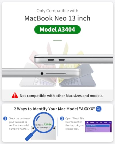 Glossy Clear Laptop Case Compatible with MacBook Neo 13 inch 2026 | 13-in Mac Model A3404, A18 Pro Chip, Ultra Thin Hard Shell Cover Protect from Scratches, Shiny Transparent Display Logo - color: Crystal Clear, size: MacBook Neo 13"