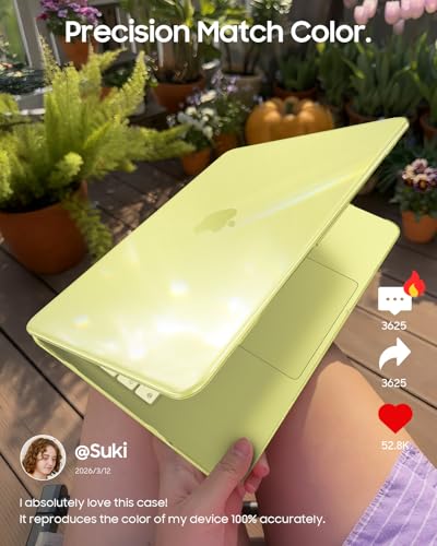 Fintie Case for MacBook Neo 13 Inch with Keyboard Skin & Screen Protector | 2026 A3404, Snap-On Design, Slim Fit, Hard Shell Cover, Crystal Citrus - color: Crystal Citrus