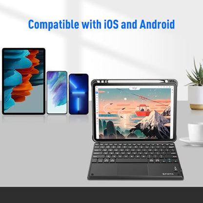 FINTIE Ultrathin Wireless Bluetooth Keyboard with Touchpad for iPad Tablets | For iOS, Samsung Galaxy, Nexus and Other Android and Windows Device, 4mm Slim Design, Built-in Multi-touch Trackpad