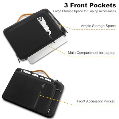 DOMISO 14 Inch Laptop Sleeve – Waterproof & Shockproof Case with Sturdy Handle, Ultra-Slim Protective Cover for MacBook Pro 14 (M3/Max), Dell XPS 14, HP Spectre, ASUS ZenBook 14, Black - color: Black, size: 14 inch
