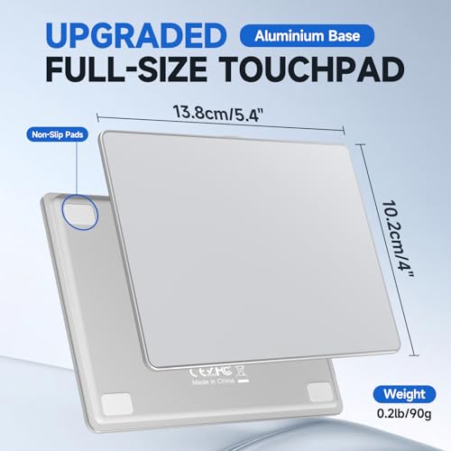 Wired Trackpad for Windows 10/11 – High-Precision Multi-Touch Portable Touchpad Mouse with Multi-Gesture, Ultra-Slim Aluminum Design, Compatibility for PC, Laptop, and Desktop Computers - color: White
