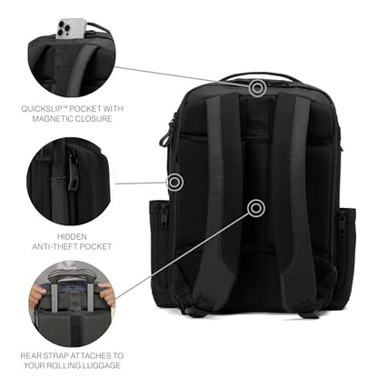 Travelpro Altitude Slim Expandable Travel Laptop Backpack 20-24L, 16 Inch - color: Jet Black