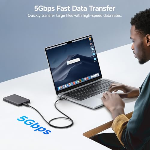 Cable Matters Long USB C Monitor Cable - 8.2ft / 2.5m, Supports Up to [4K@60Hz Video, 240W Charging, 5Gbps Data Transfer], USB C Display Cable, USBC Video Cord, Works with CarPlay, Android Auto - size: 8.2 ft