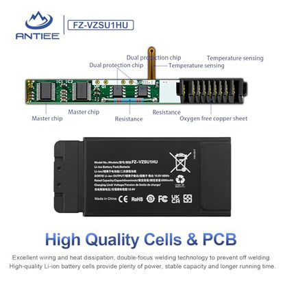 ANTIEE FZ-VZSU1HU FZ-55 Laptop Battery Replacement Pack for PANASONIC TOUGHBOOK 55 Mk1 Higher Capacity 10.8V 68Wh 6-Cell (Not Suitable for CF-54) - size: 6.1*2.7*0.8inch FZ-55
