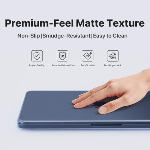 Soonjet Compatible with MacBook Neo Case 13 inch 2026 Release Model A3404 with A18 Pro Chip, 100% Match Official Color & Scratch Resistant Protective Hard Shell Case Cover (Indigo Clear) - color: Indigo Clear