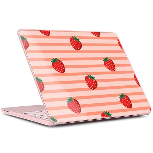 for MacBook Neo 13 Inch Case 2026 Release Model A3404, Pink Aesthetic Ultra-Slim Hard Shell with Keyboard Cover, 6-in-1 Laptop Accessories Bundle for Women Girls, Fresh Strawberry Fruit - color: Fresh Strawberry Fruit