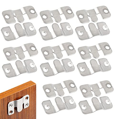 16Pcs Stainless Steel Interlock Hanging Buckle, Flush Concealed Mount Brackets, Z Clip Bracket for Picture Display Art Gallery - color: Silver, size: Small Without Screws