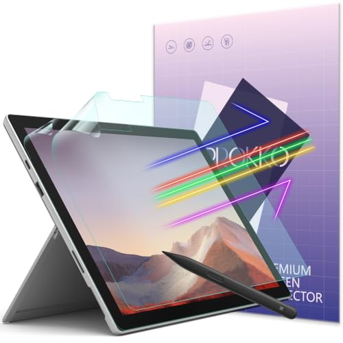 IPROKKO 2Pcs Blue Light Screen Protector for Surface Pro 7 Plus/7/6/5/4 | 12.3-Inch Microsoft Tabler Laptop, Matte Paperfeel PET Film, Anti-Glare & Fingerprint, Eye Protection, HD, Easy Install - color: Blue, size: Surface Pro 12.3"