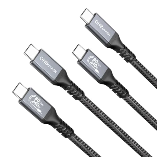 80Gbps USB 4 Cable for Thunderbolt 4 Cable [2 Pack 6.6FT],240W Fast Charging USB C Data Transfer Cable,Dual 8K/6K Video Monitor for Thunderbolt 4/3,iPhone 16/15,MacBook Pro/Air,iPad Pro,Dell XPS - size: 6.6FT-2Pack