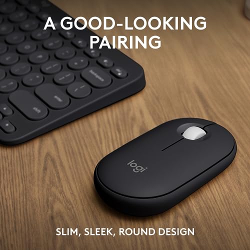 Logitech Pebble 2 Combo, Wireless Keyboard and Mouse, Quiet and Portable, Customizable, Logi Bolt, Bluetooth, Easy-Switch for Windows, macOS, iPadOS, Chrome - Black - color: Black