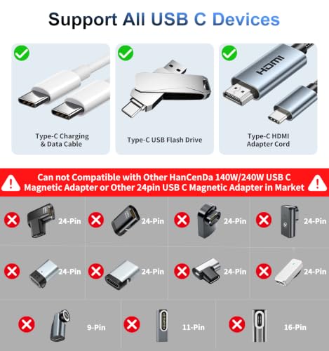 USB C Magnetic Charging Cable 240W [2Pack, 4ft] 24Pin USB C Magnetic Cable to USB C Fast Charger Data Cable, Magnetic Tip Fit All USB-C Cable for iPhone 17 16 15 Pro Max iPad MacBook, Sumsung,Laptop - size: 4FT