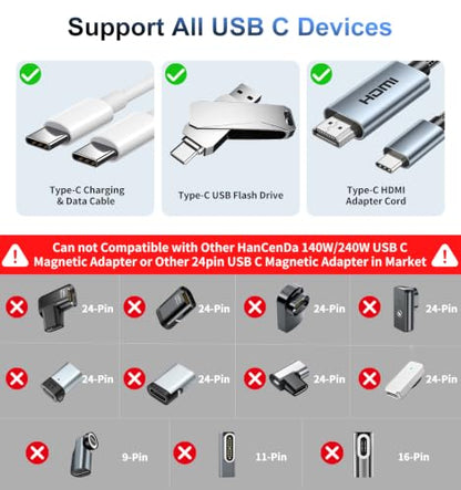 USB C Magnetic Charging Cable 240W [2Pack, 4ft] 24Pin USB C Magnetic Cable to USB C Fast Charger Data Cable, Magnetic Tip Fit All USB-C Cable for iPhone 17 16 15 Pro Max iPad MacBook, Sumsung,Laptop - size: 4FT