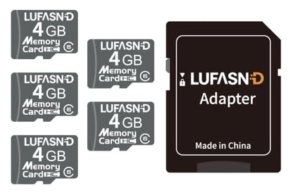 5-Pack 4GB Micro SD Cards with Adapter, Class 6 Mini Flash Memory Cards, Reliable Storage for Garmin GPS, Kindle Fire E-Reader, MP3 Player, Voice Recorder, Retro DS Game Console - size: 4G-5Pack