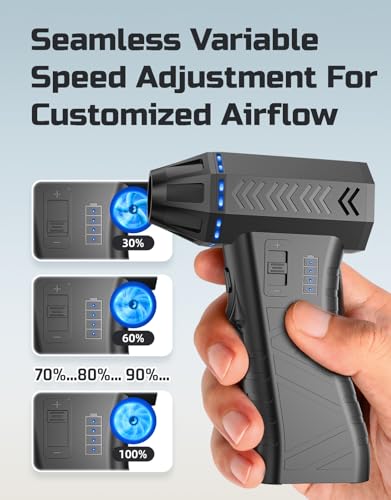 Compressed Air Duster - 300000RPM Super Power Electric Air Duster | Variable Speed Compressed Air, 8000mAh Battery Canned Air, Mini Cordless Air Blower for Home/Keybaord/PC/Computer/Car