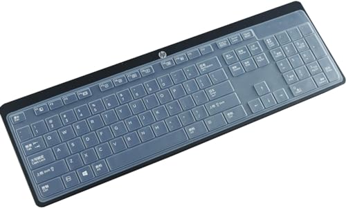 MUBUY-GOL Keyboard Cover For HP USB Slim Business Keyboard KU-1469 SK-2120 KB-1469 803181 & HP EliteOne 800 G4 All-In-One PC, Clear Silicone Skin