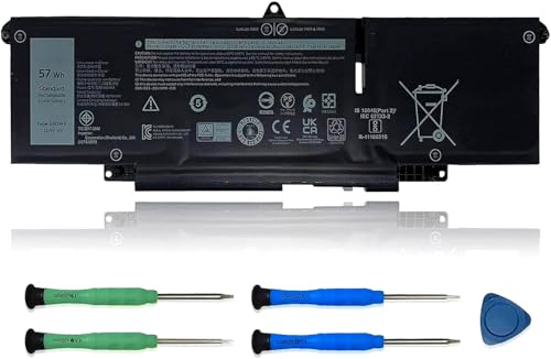 66DWX Laptop Battery Compatible with Dell Latitude 7340 7350 7440 7450 7640 7650 Series Notebook 086D0Y 86D0Y 00HYH8 0HYH8 11.4V 57Wh 4878mAh - size: 10.51*3.52*0.25 inch 66DWX