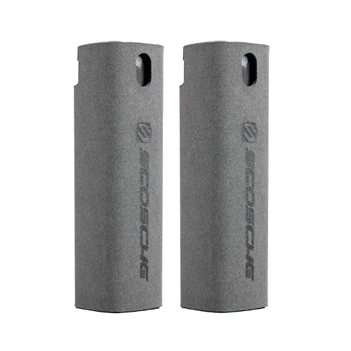 Scosche 2-in-1 Electronic Cleaner Spray with Microfiber Cloth for Electronics, Streak-Free Cleaning for TV, Computer, Phone, iPhone, Laptop, MacBook, Car Screen, 20ml Small Spray Bottles 2 Pack, Gray - color: Gray, size: 2 Pack, style: 20mL Cleaner Only O