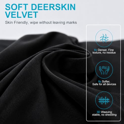 Microfiber Liner Cleaning Cloth 15" 16" MacBook Air/MacBook Pro Screen Keyboard Imprint Protection, Keyboard Protector Compatible with MacBook Air 15.3" /MacBook Pro 15"/MacBook Pro 16"-Black - color: Black（1 Pack）, size: 13.19" x 8.66"