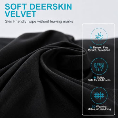 Microfiber Liner Cleaning Cloth 15" 16" MacBook Air/MacBook Pro Screen Keyboard Imprint Protection, Keyboard Protector Compatible with MacBook Air 15.3" /MacBook Pro 15"/MacBook Pro 16"-Black - color: Black（1 Pack）, size: 13.19" x 8.66"
