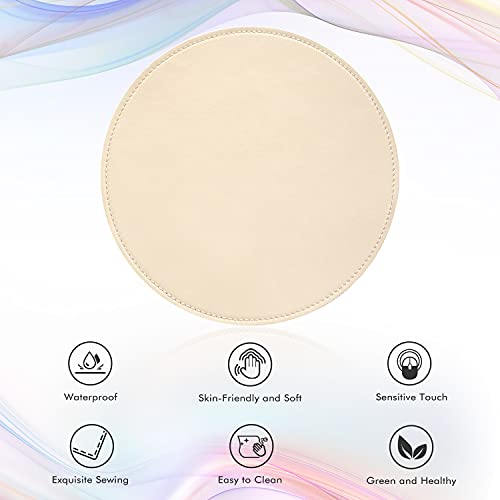 Mouse Pad，Round Mouse Pad，PU Mouse Pad，Leather Mouse Pad with Stitched Edge Micro-Fiber Base with Non-Slip Waterproof，Mouse Pad for Computers，Laptop，9 x 9 Inch (Fresh Green) - color: Fresh Green, size: 9L x 9W inches