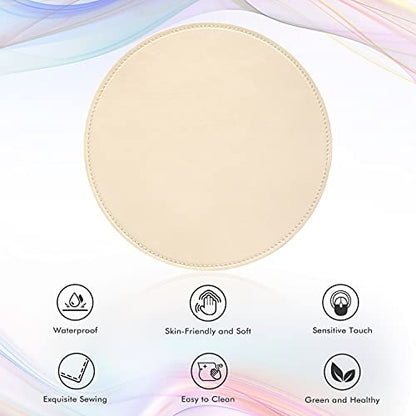 Mouse Pad，Round Mouse Pad，PU Mouse Pad，Leather Mouse Pad with Stitched Edge Micro-Fiber Base with Non-Slip Waterproof，Mouse Pad for Computers，Laptop，9 x 9 Inch (Fresh Green) - color: Fresh Green, size: 9L x 9W inches
