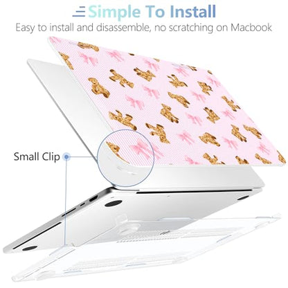 MEEgoodo Compatible with MacBook Pro 14 inch Case (M5/M4/M3/M2/M1) Pro/Max 2026 2025 2024 2023 2021, Case Fit Model A3427/A3426/A3434/A3112/A3401/A3185/A2918/A2992/A2779/A2442, Bear&Cute Ribbon - color: Bear&Cute Ribbon