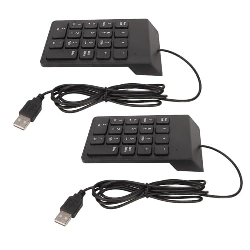 18-Key Wired Numeric Keypad – USB Plug and Play Ergonomic Mini Number Pad for PC Laptop Desktop Efficient Data Entry, Quiet Typing(2PCS) - size: 2PCS