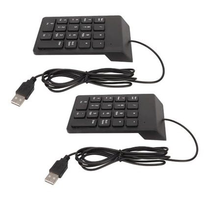 18-Key Wired Numeric Keypad – USB Plug and Play Ergonomic Mini Number Pad for PC Laptop Desktop Efficient Data Entry, Quiet Typing(2PCS) - size: 2PCS