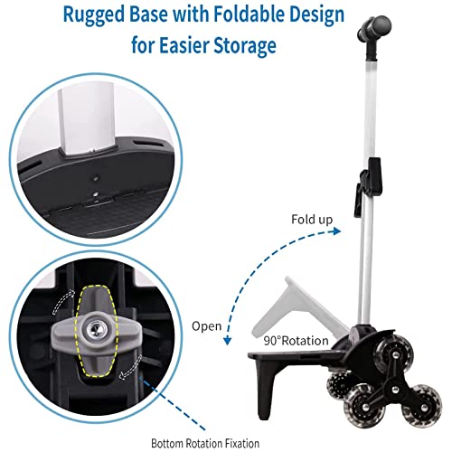 Backpack Trolley, Wheeled Trolley Aluminium Alloy Foldable Hand Cart 6 Wheels Rolling Luggage Carts for Kids Teens Adult School Travel (6 Wheels) - color: 6 Wheels