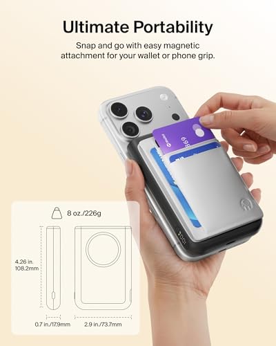 Belkin 10000mAh Qi2.2 25W MagSafe Power Bank w/Kickstand & Display | Wireless Charging Battery Pack, iPhone 17, Air, Pro, Pro Max, Google Pixel 10, Digital Battery Display, Magnetic - color: Black