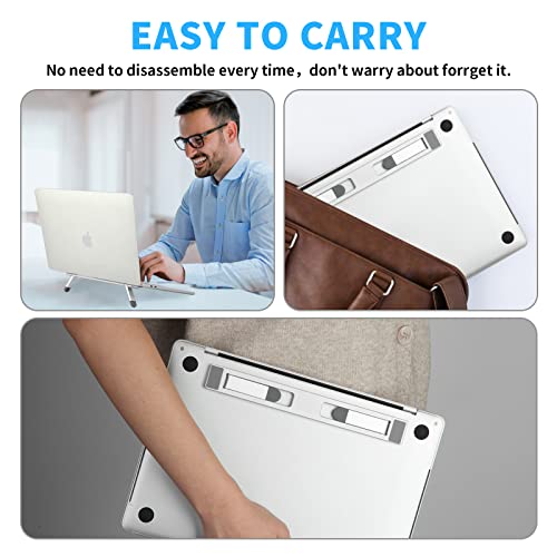 Riser for Desk,Pop up Laptop Stand,Adjustable Height Self-Adhesive Portable Laptop Stand with Feet, Extend Leg,Foldable Computer Stand for 10”-17” Models MacBook Air, Keyboard etc.