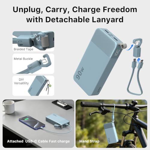 NOBIS Power Bank 90W 20000mAh Laptop Portable Charger - color: Blue