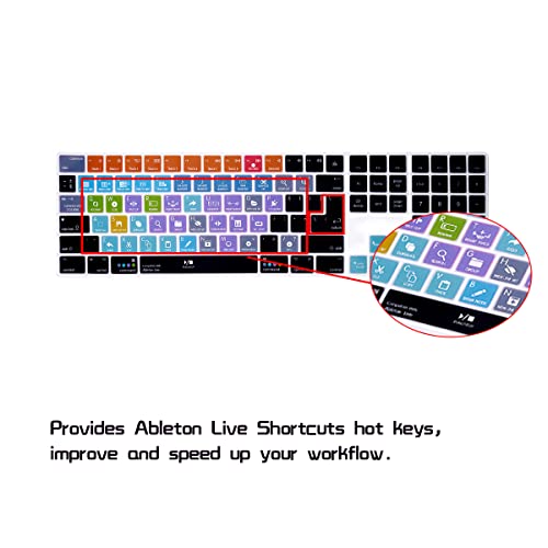 HRH Ableton Live Shortcut Hotkey Silicone Keyboard Cover Keypad Skin for Magic Keyboard with Numeric Keypad A1843 MQ052LL/A Released in 2017/2018(US/EU Layout) - color: Hotkey-Ableton Live