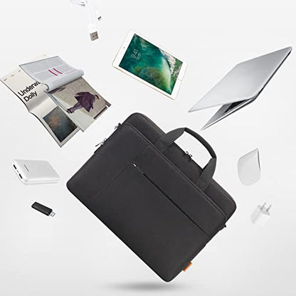 DOMISO 17.3 inch Laptop Bag Business Briefcase Water-resistant Notebook Messenger Shoulder Bag for 17.3" Macbook Pro 17/MSI GS73VR Stealth Pro/Lenovo IdeaPad/ASUS ROG/HP Envy,Black - color: Black New, size: 17-17.3 inch