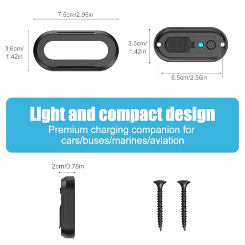12V USB Outlet RV 3 Ports, Dual PD 30W and Quick Charge QC3.0 Car Socket Charger with Blue Indicator Light and Switch, Car USB Panel Wall Surface Mount Charging Accessories for Marine Bus Boat ATV