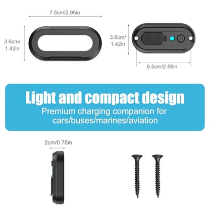 12V USB Outlet RV 3 Ports, Dual PD 30W and Quick Charge QC3.0 Car Socket Charger with Blue Indicator Light and Switch, Car USB Panel Wall Surface Mount Charging Accessories for Marine Bus Boat ATV