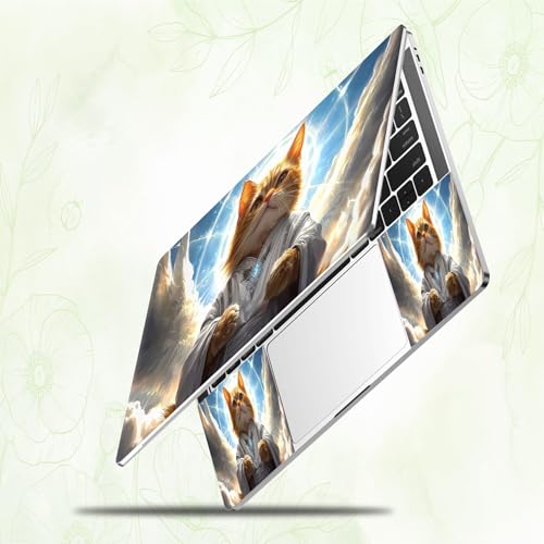 Laptop Skin Sticker Decal, Universal Reusable Vinyl Laptop Cover for 12" 13" 13.3" 14" 15" 15.4" 15.6" Notebook PC, Waterproof Scratch-Resistant with 2 Wrist Pads, Easy to Apply & Remove,Art Cat - color: Art Cat