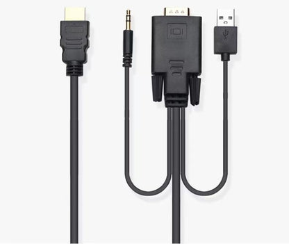 VGA to HDMI Adapter, 1080P Converter with Audio Cable from Computer/Laptop VGA Source to HDMI TV/Monitor Uni-Directional (vga to hdmi Cable)
