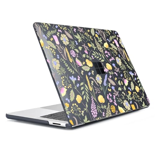 Case Compatible with 13.8" Microsoft Surface Laptop 7 Windows 11 PC 2024 Release Model 2036, Plastic Hard Shell Case + Keyboard Cover + Screen Protector + Webcam Cover, Yellow Flower - color: Yellow Flower