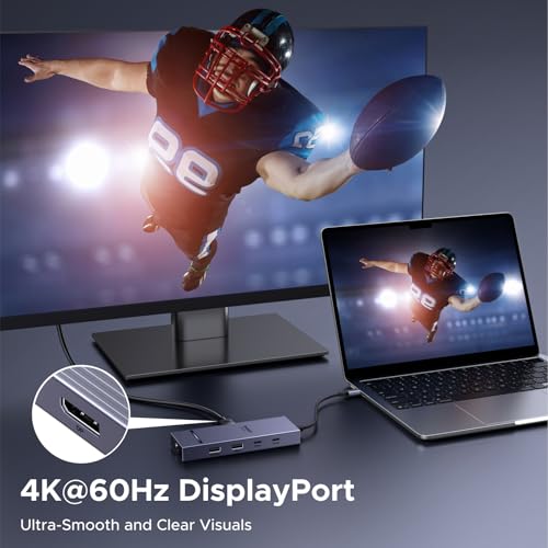 UGREEN Revodok Pro 7 in 1 USB-C Hub to DisplayPort 4K 60Hz | 100W Power Delivery 10Gbps USB-A and USB-C 3.2 for MacBook Neo/Pro/Air, iPad Pro, Thinkpad, Rog Ally and More.