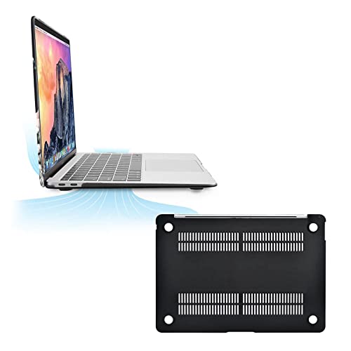 MOSISO Compatible with MacBook Air 13 inch Case M1 2022-2018, Black | Retina Display, Plastic Garden Flowers Hard Shell&Keyboard Cover&Screen Protector, Release A2337 M1 A2179 A1932 - color: Black