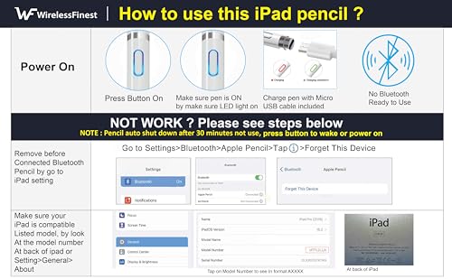Black Stylus Pen Pencil 1st Gen Generation Replacement for Apple iPad Pro 1st 2nd iPad 1 2 3rd 4th 5th iPad mini 1 2 3 4 iPad Air 1st 2nd iOS Android Capacitive Tablet Touch Screen+Free Holder