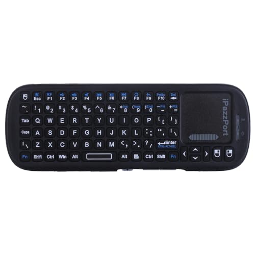 iPazzPort 2.4G+Bluetooth Wireless Mini Keyboard with Touchpad and Mouse | Compact Design • Portable Lightweight • For PC/Android/iOS/Raspberry/HTPC