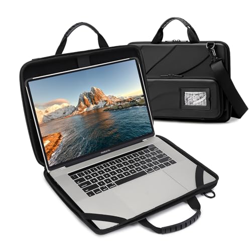 Laptop Case Hard Shell Laptop Bag for Men Women with Shoulder Strap - color: Black, size: 17.3 inch laptop case