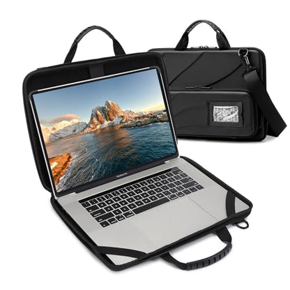 Laptop Case Hard Shell Laptop Bag for Men Women with Shoulder Strap - color: Black, size: 14.1-15.6 inch laptop case