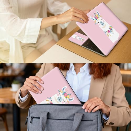 Universal Laptop Skin for 13-16 Inch Laptops,Vinyl Protective Sticker Decal,Easy DIY Trim-to-Fit for HP/Dell/MacBook,Bubble-Free & Removable,Pink Cute Alpaca - color: Pink Cute Alpaca