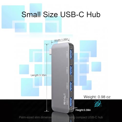 Compact USB C Hub for MacBook Pro/Air/Neo, Laptops, Tablet, Game Consoles | Cordless plug-in design, slim compact size for one-hand use. Snug fit avoids bumps & friction, great for travel & office